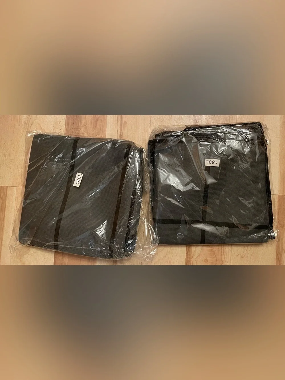 Two New on Package XL Foldable Gray and Black Clothes Storage Bags